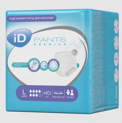 Купить айди (id) pants premium подгузники-трусы для взрослых размер l 10шт в Семенове