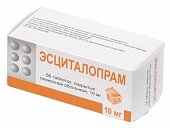 Купить эсциталопрам, таблетки, покрытые пленочной оболочкой 10мг, 56 шт в Семенове