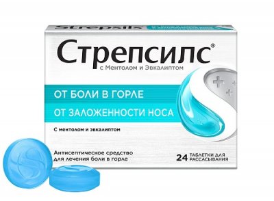 Купить стрепсилс с ментолом и эвкалиптом, таблетки для рассасывания, 24 шт в Семенове