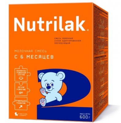 Купить нутрилак 2 (nutrilak 2) молочная смесь с 0 до 6 месяцев, 600г в Семенове
