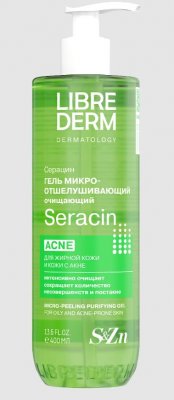 Купить librederm seracin (либридерм) гель микроотшелушивающий очищающий для кожи с выраженными несовершенствами 400 мл в Семенове