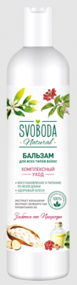 Купить svoboda natural (свобода натурал) бальзам-ополаскиватель для волос женьшень, зеленый чай и провитамин в5, 430мл в Семенове