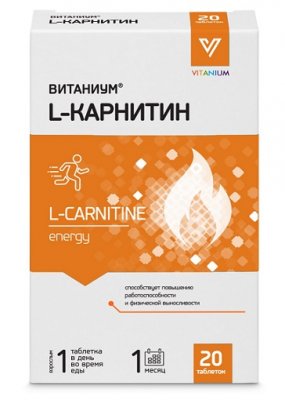 Купить l-карнитин витаниум, таблетки массой 1040мг, 20шт бад в Семенове