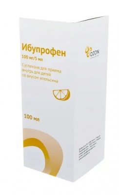 Купить ибупрофен, суспензия для приема внутрь 100мг/5мл со вкусом апельсина, флакон 100мл в Семенове
