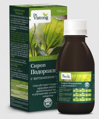 Купить dr vistong (дорктор вистонг) сироп подорожник с витамином с (с сахаром) фл 150мл бад в Семенове