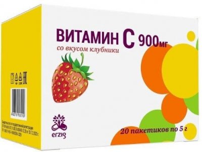 Купить витамин с 900мг, пакетики-саше 5г, со вкусом клубники, 20 шт бад в Семенове