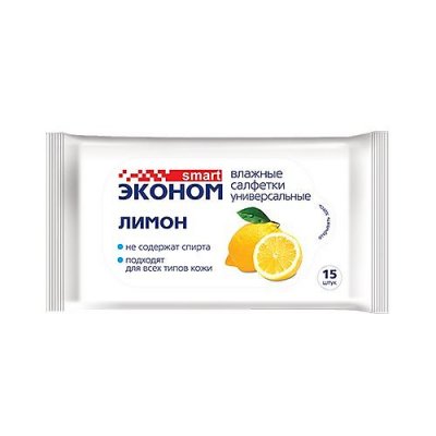 Купить эконом smart салфетки влажные лимон 15шт в Семенове
