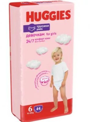 Купить huggies (хаггис) трусики 6 для девочек, 16-22кг 44 шт в Семенове