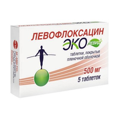 Купить левофлоксацин эколевид, таблетки, покрытые пленочной оболочкой 500мг, 5 шт в Семенове