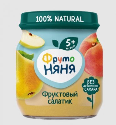 Купить фрутоняня пюре ябл/груша/перс. фрукт.салатик 100г в Семенове