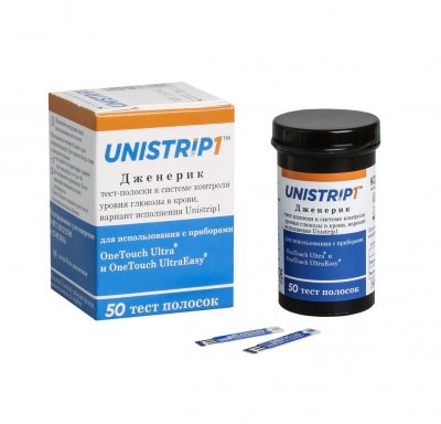 Купить тест-полоски unistrip1 (юнистрип1) generic, 50 шт в Семенове