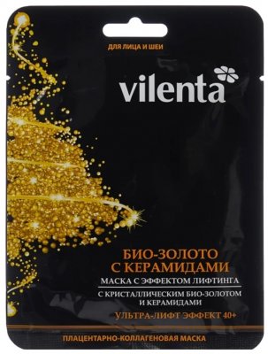 Купить vilenta (вилента) маска для лица и шеи тканевая эффект лифтинга с био-золотом керамиды в Семенове