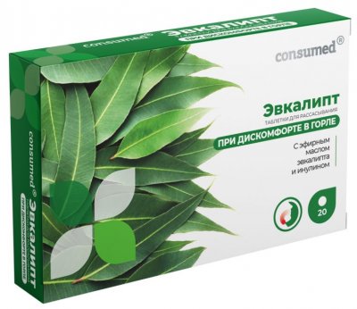Купить эвкалипт при кашле консумед (consumed), таблетки для рассасывания 20 шт бад в Семенове