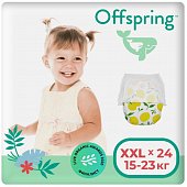 Купить offspring (оффспринг) подгузники-трусики детские размер xxl, 15-23 кг 24 шт лимоны в Семенове