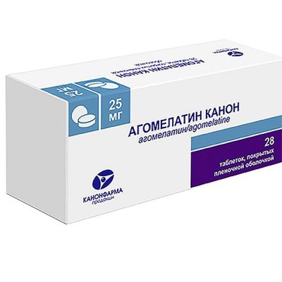 Купить агомелатин канон, таблетки покрытые пленочной оболочкой 25мг, 28 шт в Семенове