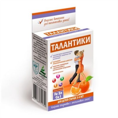 Купить талантики, конфеты йогуртовые витаминизированные с апельсиновым соком, 70г в Семенове