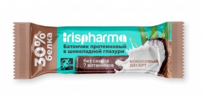 Купить ирисфарма (irispharma) батончик протеиновый 30% кокосовый десерт в шоколадной глазури, 40г бад в Семенове