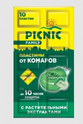 Купить пикник (picnic) family пластилки от комаров, 10 шт в Семенове