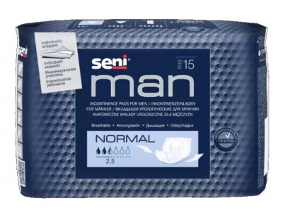 Купить seni men (сени мэн) вкладыши урологические для мужчин нормал 15шт в Семенове