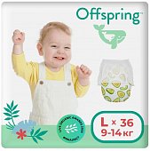 Купить offspring (оффспринг) подгузники-трусики детские размер l, 9-14 кг 36 шт авокадо в Семенове