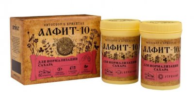 Купить фитосбор алфит-10, для нормализации сахара утренний вечерний, брикеты 120г бад в Семенове