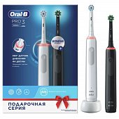 Купить oral-b (орал-би) электрическая зубная щетка 3772 с зарядным устройством 3757 белая+черная pro 3 d505.523.3н, 2шт. в Семенове