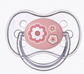 Купить canpol (канпол) пустышка круглая силиконовая 0-6 месяцев newborn baby розовая 1 шт в Семенове