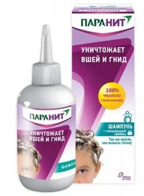 Купить паранит, шампунь педикулицидный (от вшей и гнид), 200мл+специальный гребень в Семенове